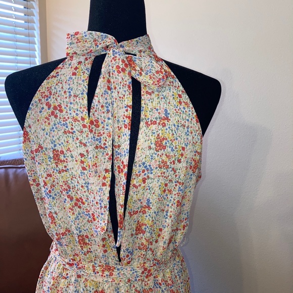 Vici Floral High Neck Long Dress Small - Picture 3 of 5